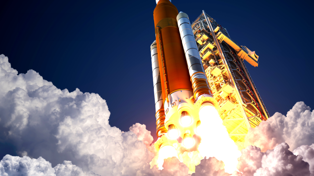 rocket launching off